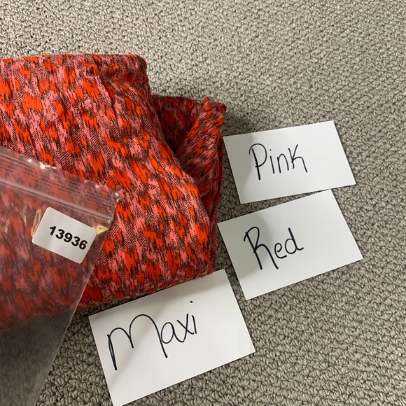 Joie Womens Dress Size Medium Red/Pink Ikat Print Sleeveless‎ Maxi Tiered Boho - Picture 14 of 14